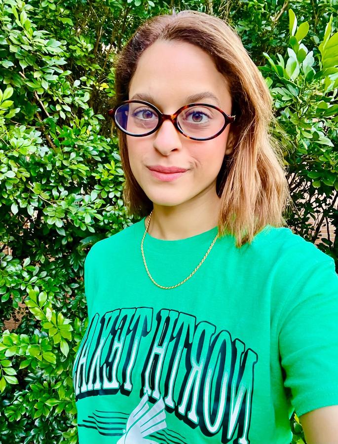 Beatriz in a University of North Texas shirt
